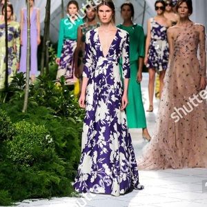 Jorge Vasquez Purple and White Formal Gown Euro 40 US 8